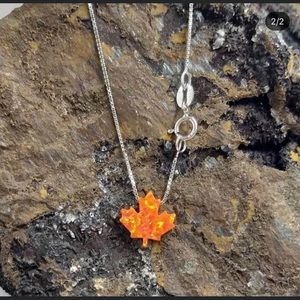 Italian silver and real opal stone necklace